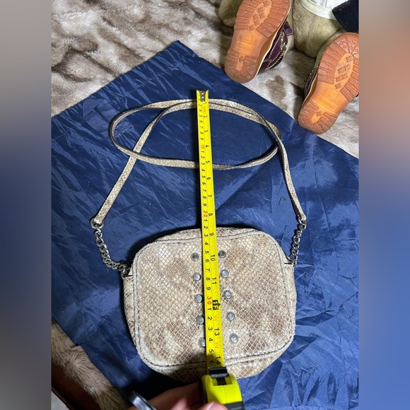 Michael Kors Mini Crossbody Bag Chain Strap Black Snake Print Purse - Picture 5 of 12